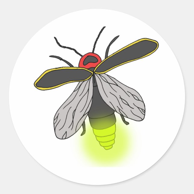 lightning bug flight lit classic round sticker (Front)