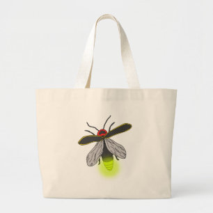 lightning bug flight lit large tote bag