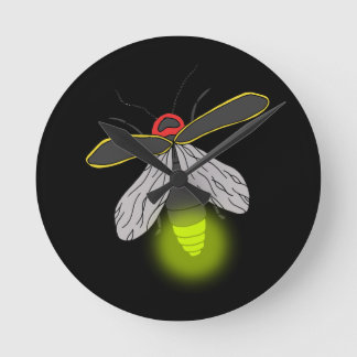 lightning bug flight lit round clock