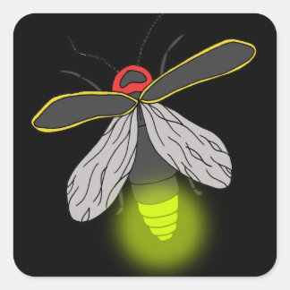 lightning bug flight lit square sticker