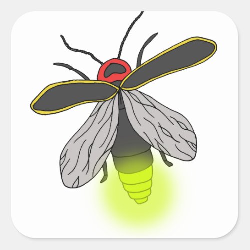 lightning bug flight lit square sticker