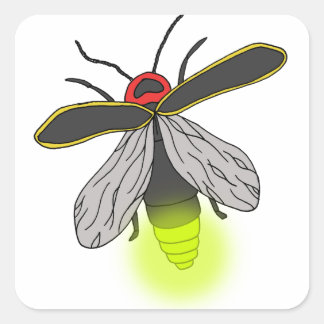 lightning bug flight lit square sticker