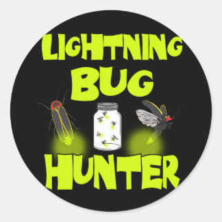 lightning bug hunter classic round sticker