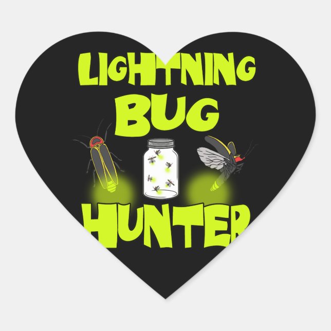 lightning bug hunter heart sticker (Front)