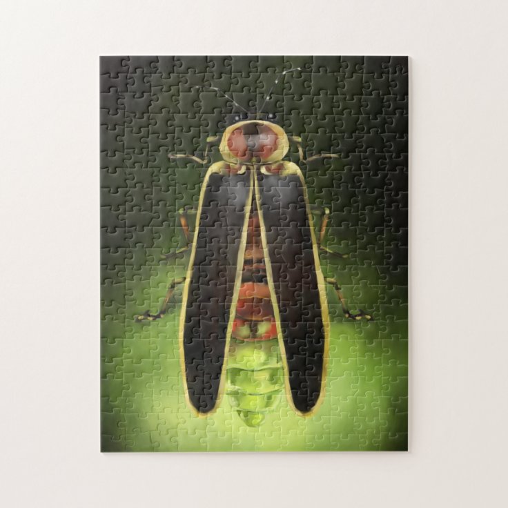 Lightning Bug Indiana State Insect Painting Jigsaw Puzzle Zazzle