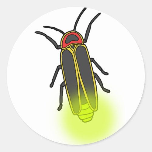 lightning bug lit classic round sticker