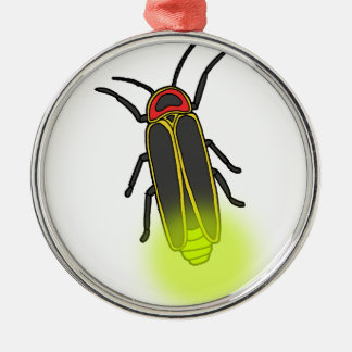 lightning bug lit metal ornament