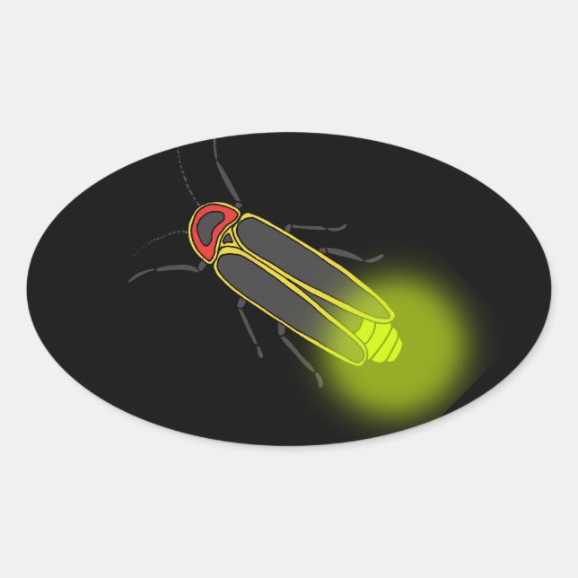 lightning bug lit oval sticker (Front)