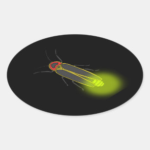 lightning bug lit oval sticker