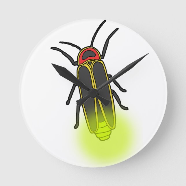 lightning bug lit round clock (Front)