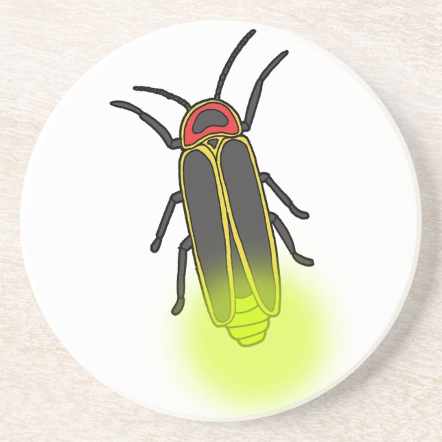 lightning bug lit sandstone coaster (Front)