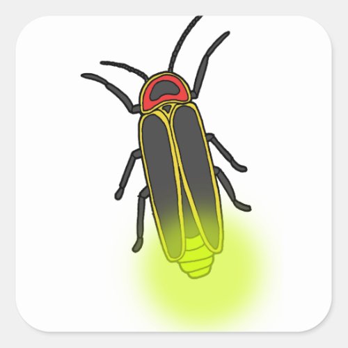 lightning bug lit square sticker