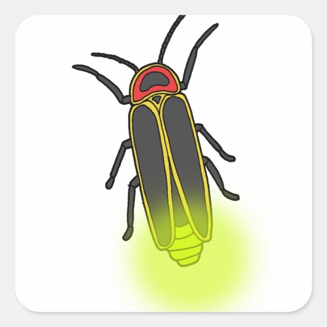 lightning bug lit square sticker (Front)