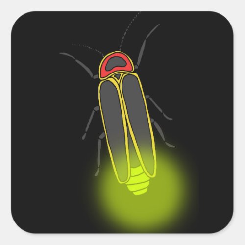 lightning bug lit square sticker