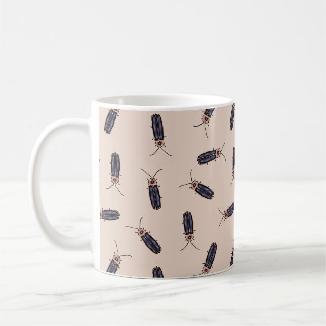 Lightning Bugs - Beige Coffee Mug (Left)
