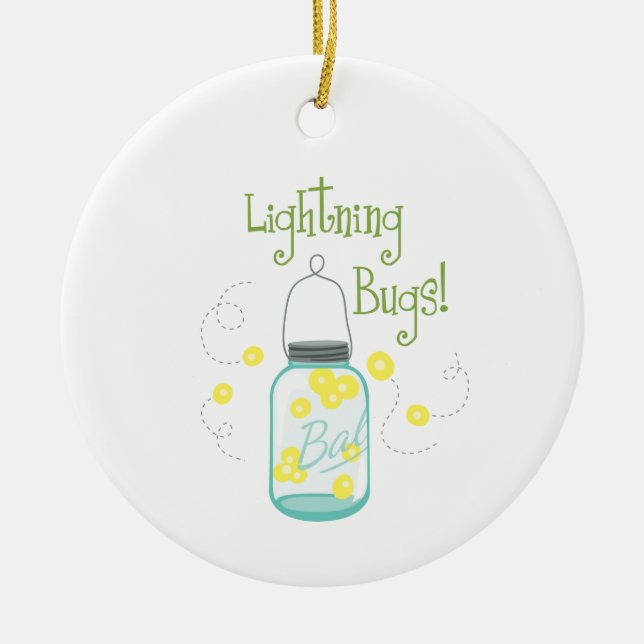 Lightning Bugs Ceramic Ornament (Front)