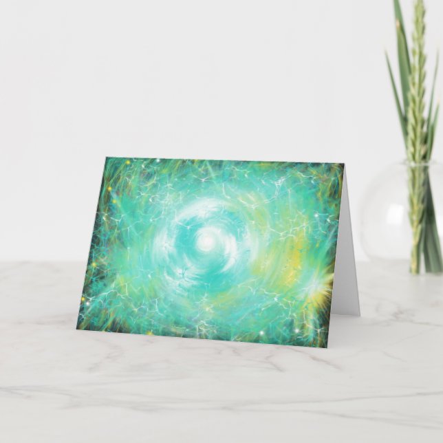 Lightning Christmas Star Christian Art Bible Verse Holiday Card (Front)