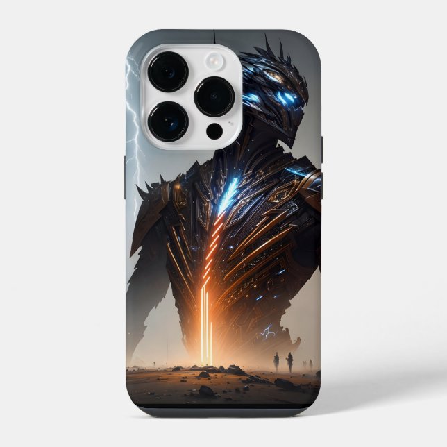 Lightning Cyborg Warrior iPhone Case (Back)