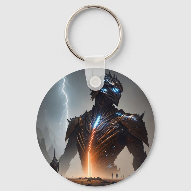 Lightning Cyborg Warrior Keychain (Front)