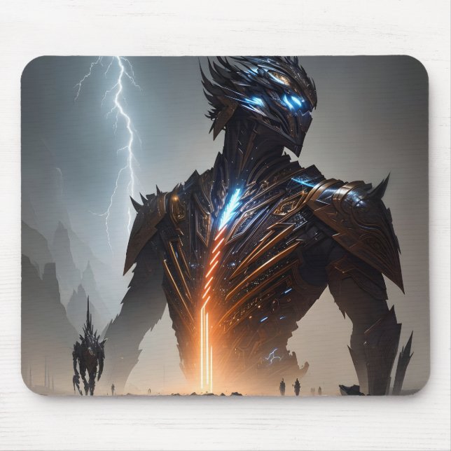 Lightning Cyborg Warrior Mouse Pad (Front)