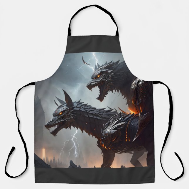 Lightning Cyborg Wolves Apron (Front)
