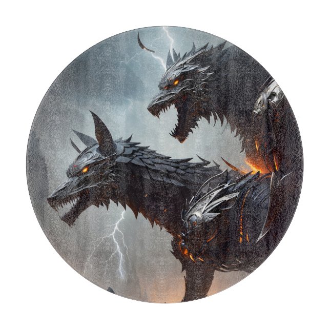 Lightning Cyborg Wolves Cutting Board (Front)