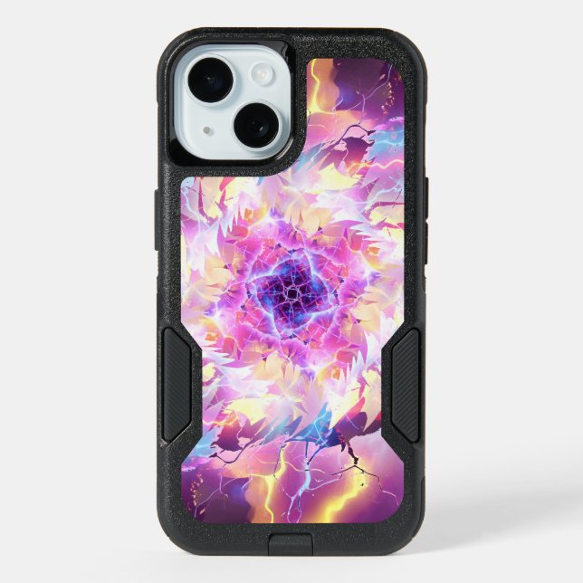 Lightning Fire Ball Blast iPhone 15 Case (Back)