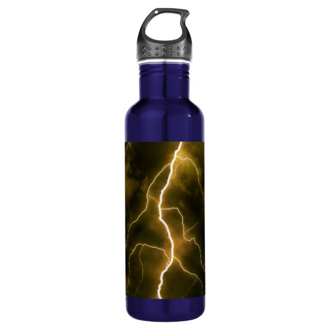 Lightning Flash Stainless Steel Water Bottle (Front)