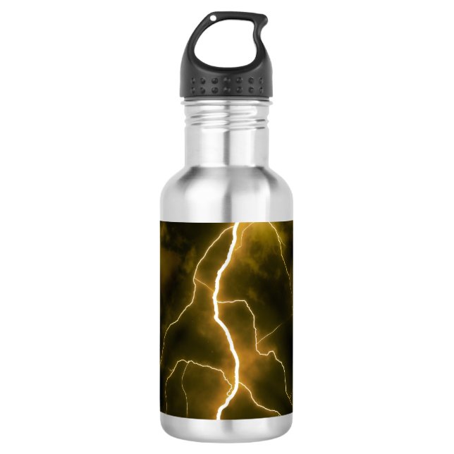 Lightning Flash Stainless Steel Water Bottle (Front)