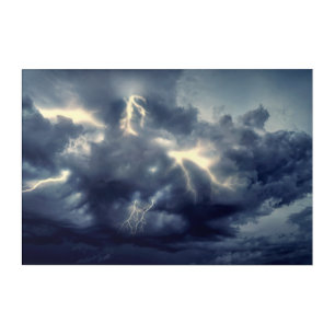 Lightning Flashes During Thunderstorm Acrylic Print