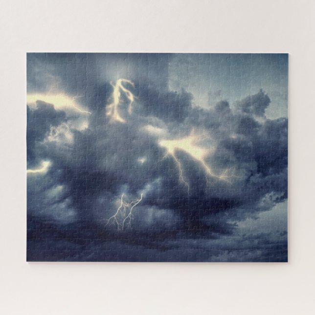 Lightning Flashes During Thunderstorm Jigsaw Puzzle (Horizontal)