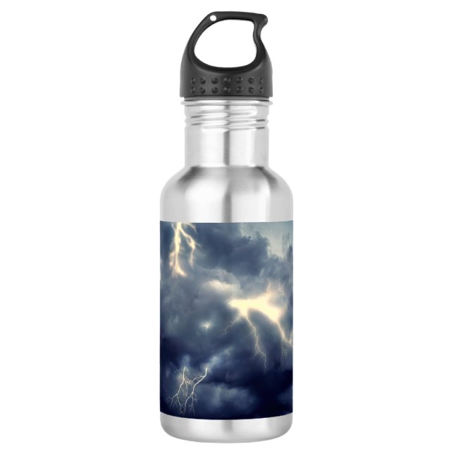 Lightning Flashes During Thunderstorm Stainless Steel Water Bottle (Front)