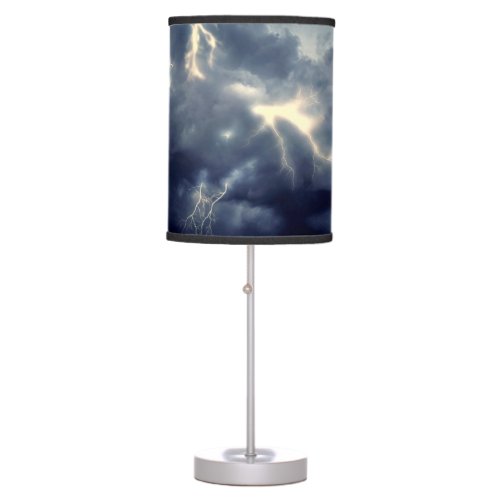 Lightning Flashes During Thunderstorm Table Lamp