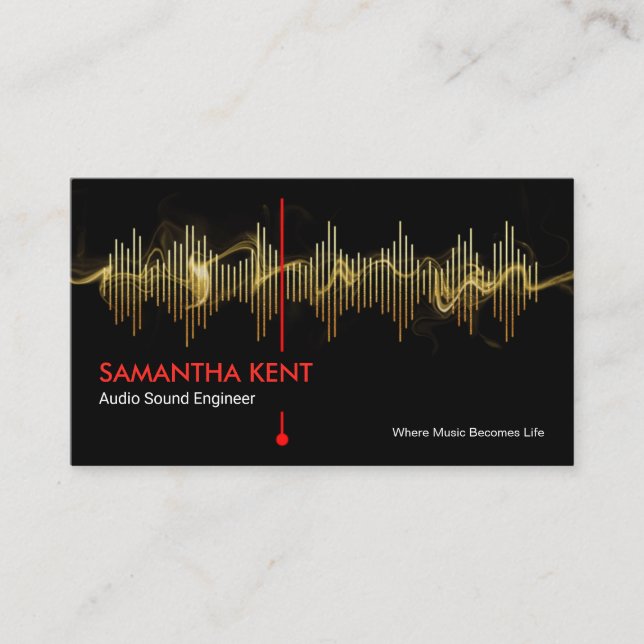 Lightning Gold Sound Frequency Studio Engineer DJ Business Card (Front)