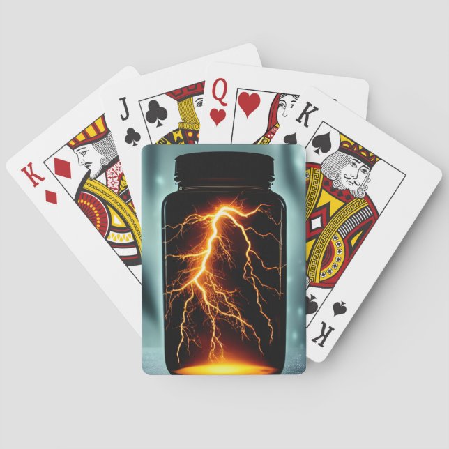 Lightning In A Bottle Digital Art  Poker Cards (Back)