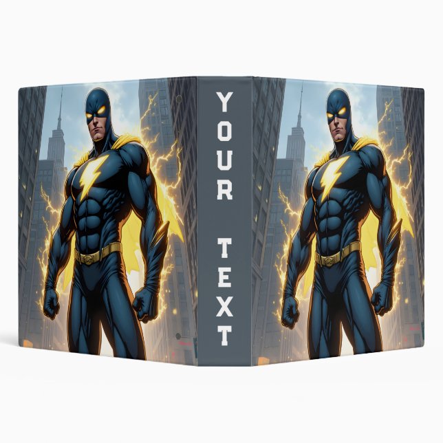 Lightning Man Superhero 3 Ring Binder (Background)