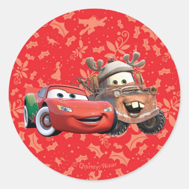 Lightning & Mater Classic Round Sticker (Front)