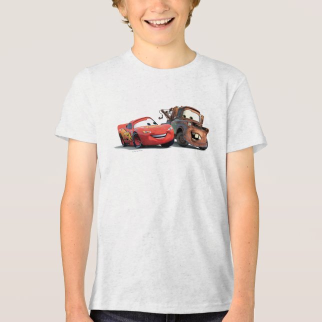 Lightning McQueen and Tow Mater Disney Tri-Blend Shirt (Front)