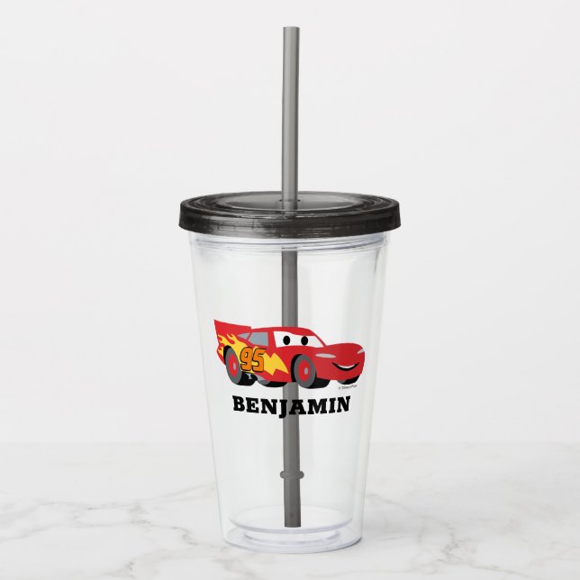 Lightning McQueen Birthday Party Favor Acrylic Tumbler (Front)