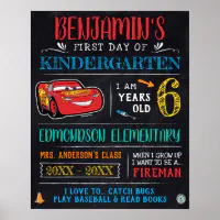 Lightning McQueen | First or Last Day of School Poster | Zazzle