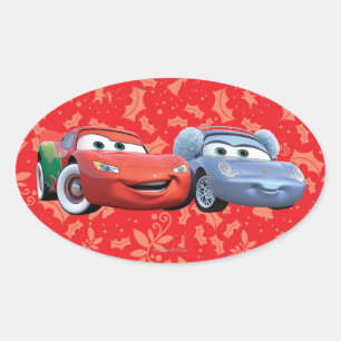 Lightning McQueen & Sally Oval Sticker