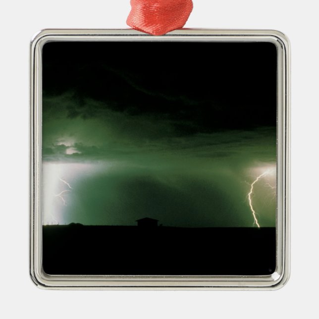Lightning. Metal Ornament (Front)