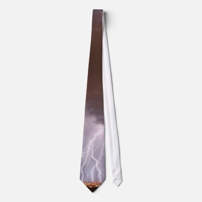 Lightning Over City Neck Tie (Front)