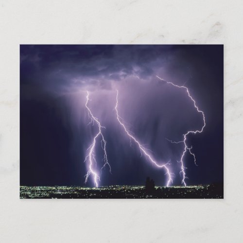 Lightning over Salt Lake Valley Utah Postcard