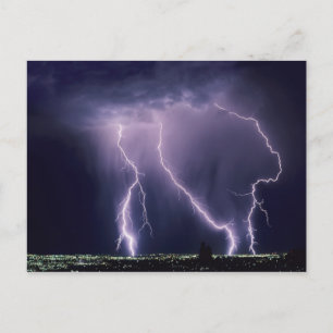 Lightning over Salt Lake Valley, Utah. Postcard
