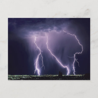 Lightning over Salt Lake Valley, Utah. Postcard