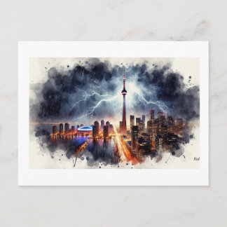 Lightning Over Toronto,  Postcard