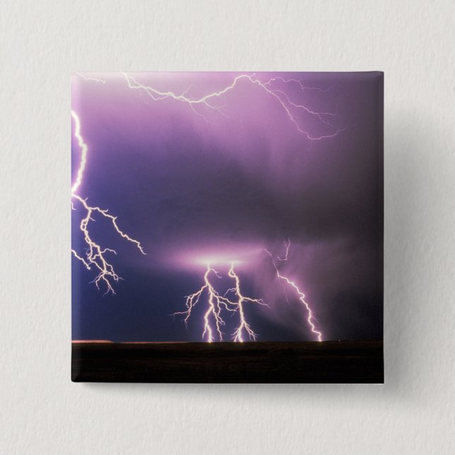 Lightning. Pinback Button (Front)