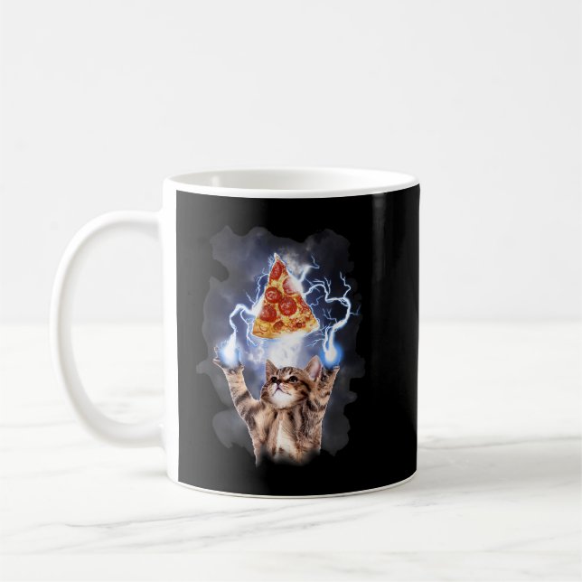 Lightning Pizza Cat  Coffee Mug (Left)