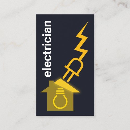 Lightning Plug Powering Up Home Business Card